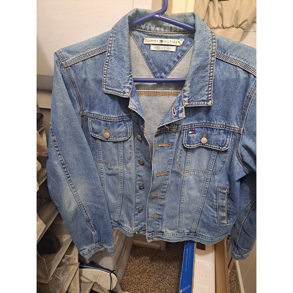 Vintage Tommy Hilfiger Women's Denim Jean Jacket Size Large - Picture 3 of 10